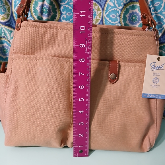 Fossil Women's Tan Shoulder Bag With Leather Accents - Picture 12 of 13